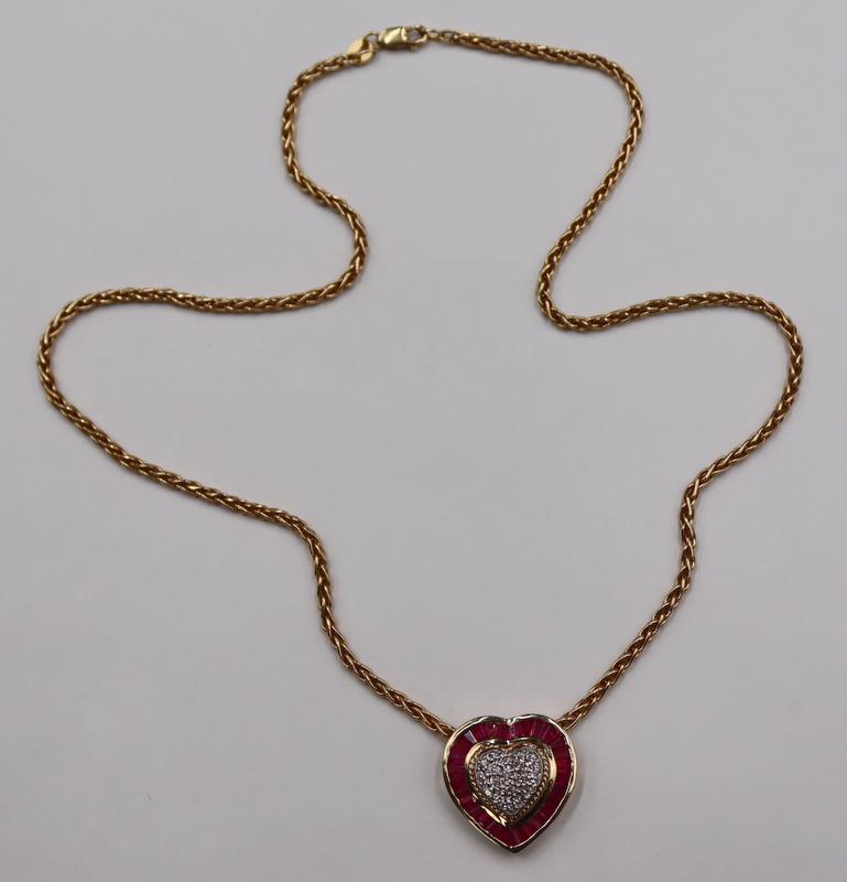 JEWELRY. 14kt Gold Diamond and Colored Gem Pendant (1 of 8)