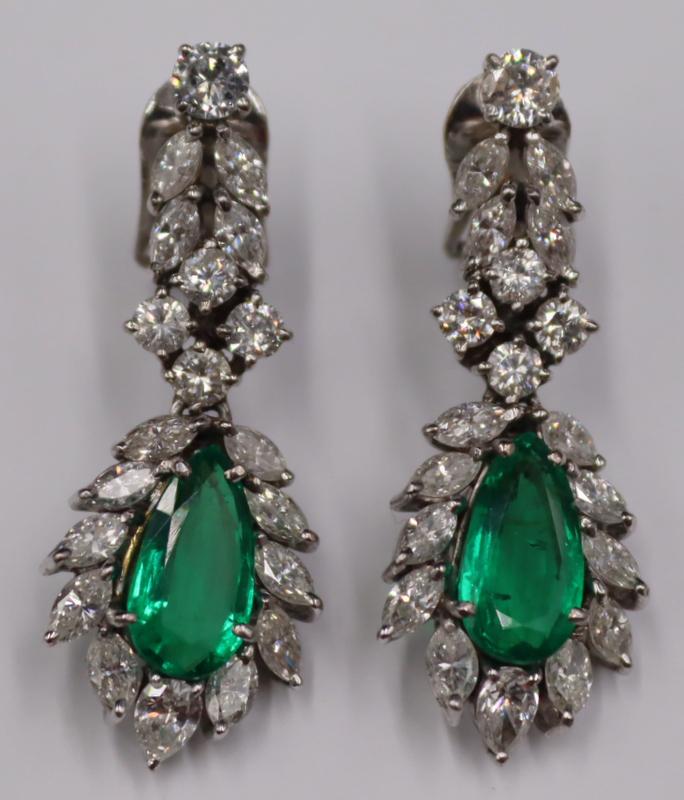 JEWELRY. Pair of GIA COLOMBIAN Emerald and Diamond (1 of 18)
