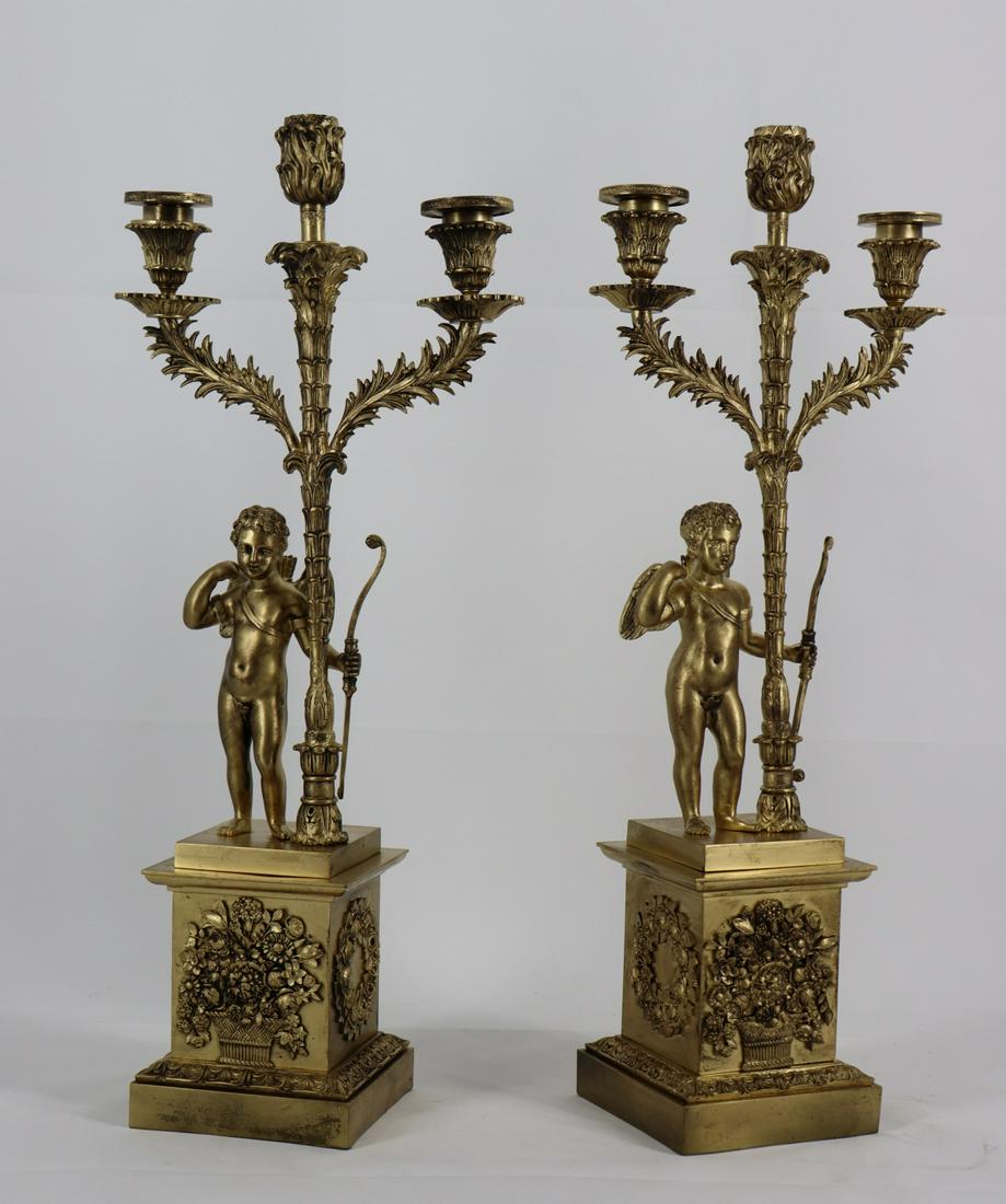A Fine Pair of Antique Gilt Bronze Figural. (1 of 13)