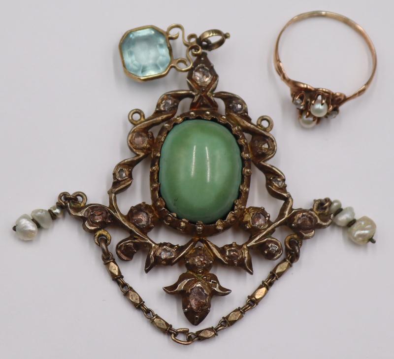 JEWELRY. Antique Colored Gem, Diamond and Pearl (1 of 8)