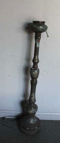 8 Antique Chinese Champleve Floor Lamp Oct 23 2011 Clarke Auction Gallery In Ny