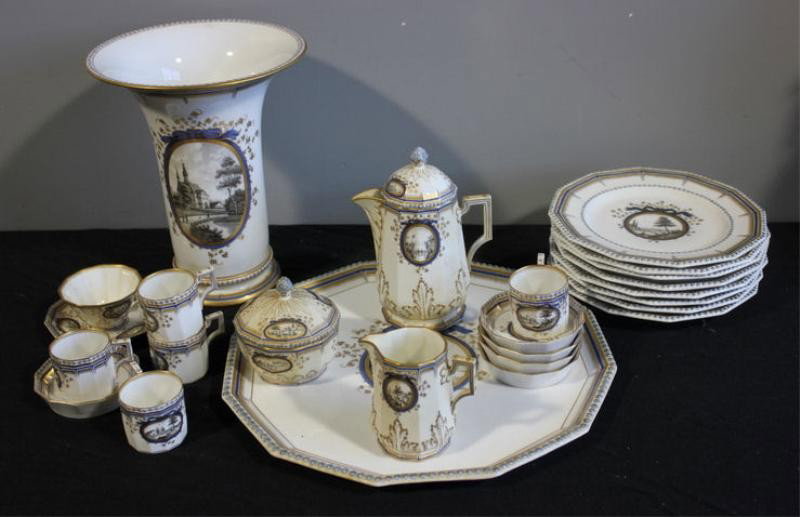 Large Lot of Nymphenburg Porcelain.: From a New Rochelle, NY home. Dimensions: vase is 8" x 9.375" high.