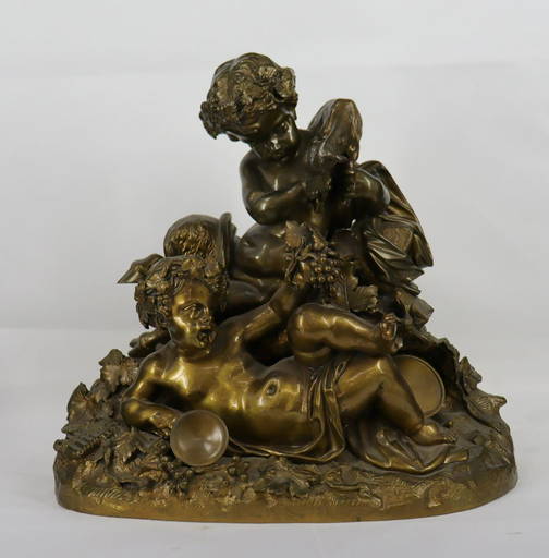 Unsigned Antique Gilt Bronze Sculpture of Cherubs. (0096) on Dec 18