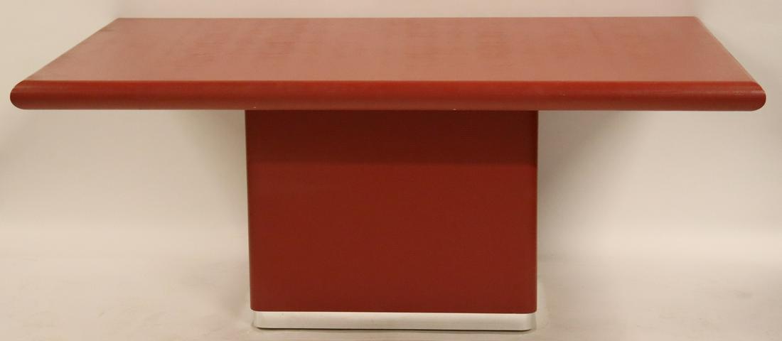 After Karl Springer Linen Wrapped Dining Table. (1 of 8)