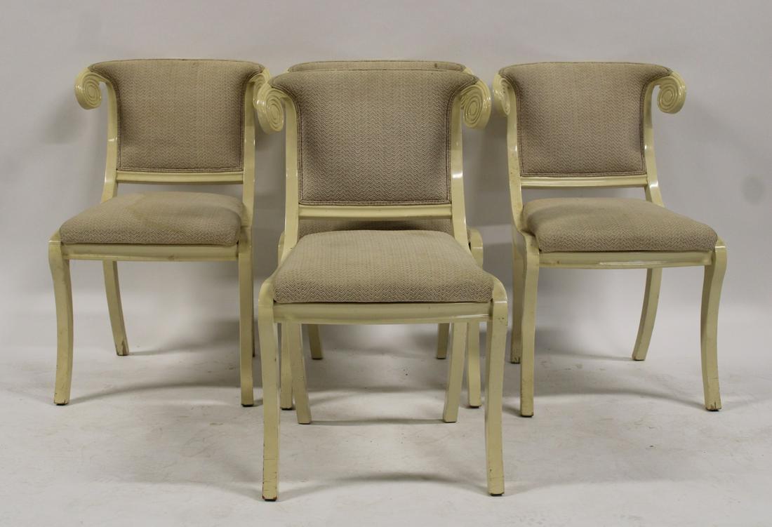Set of Four (4) White Chairs Style of Springer (1 of 7)
