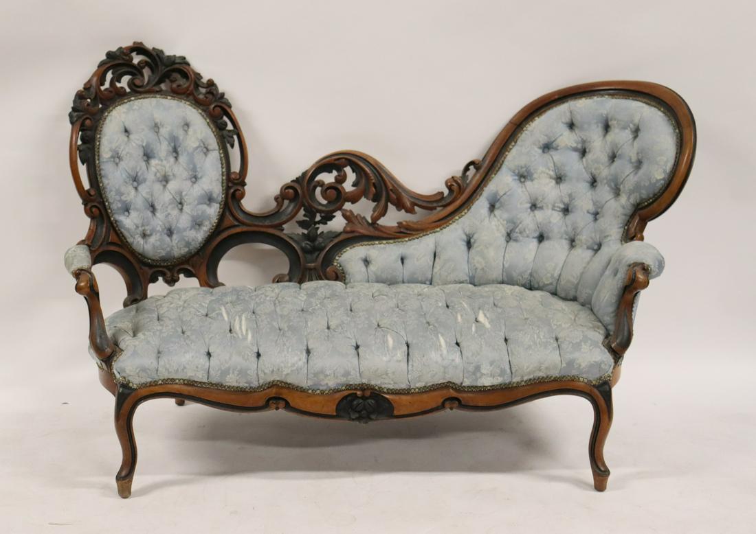 Victorian Rococo Carved Hump Back Sofa. (1 of 12)
