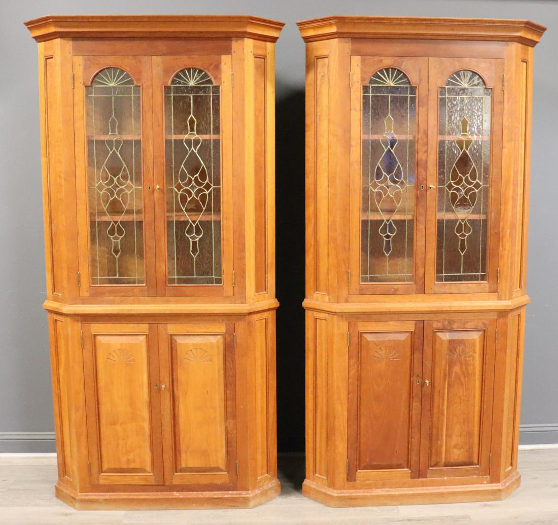 Stephen Schommer Signed Pr of Corner Cabinets. (1 of 12)