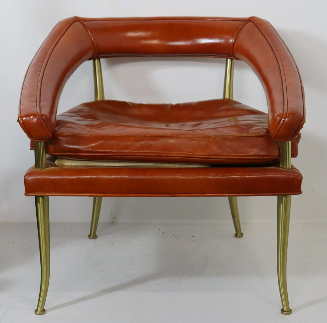 Midcentury Leather Upholstered Chair with Brass (1 of 8)