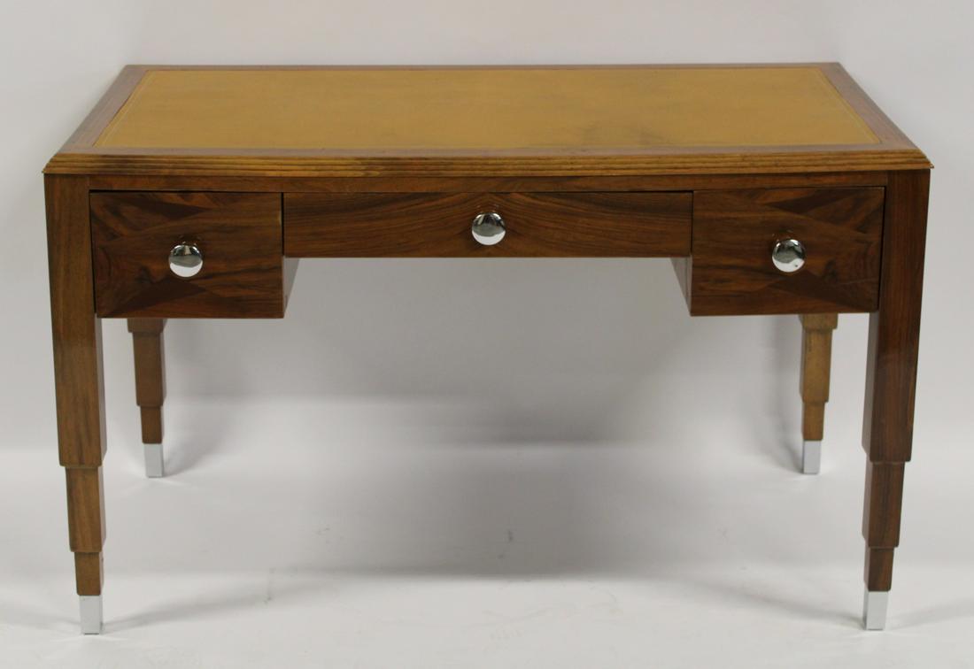 Art Deco Walnut Leathertop Desk. (1 of 11)