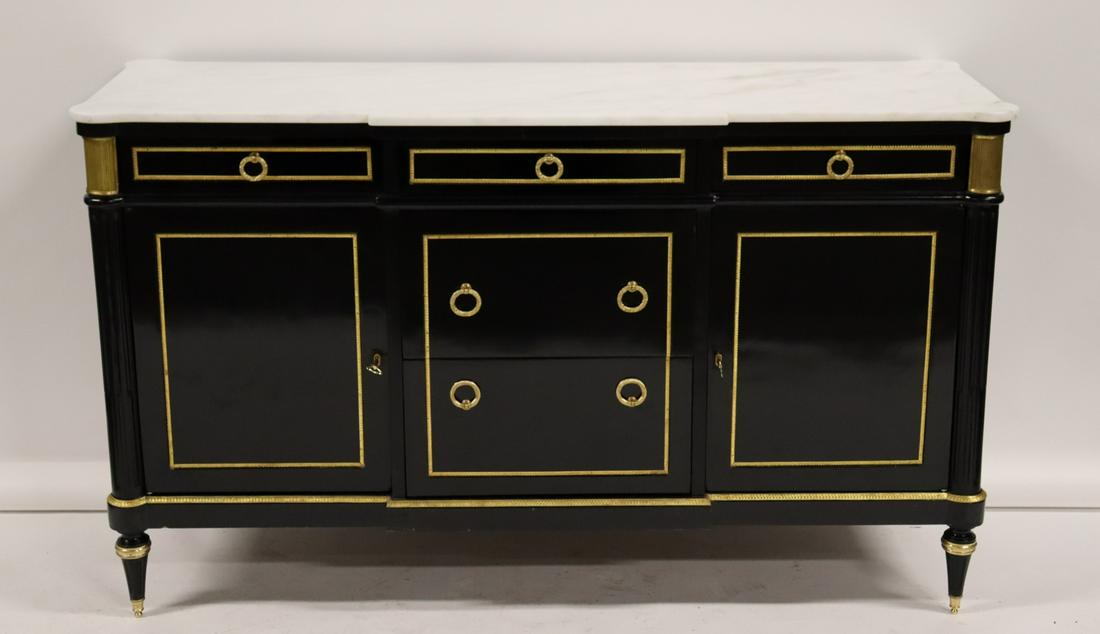 Fine Bronze Mounted Ebonised Marbletop Cabinet. (1 of 7)