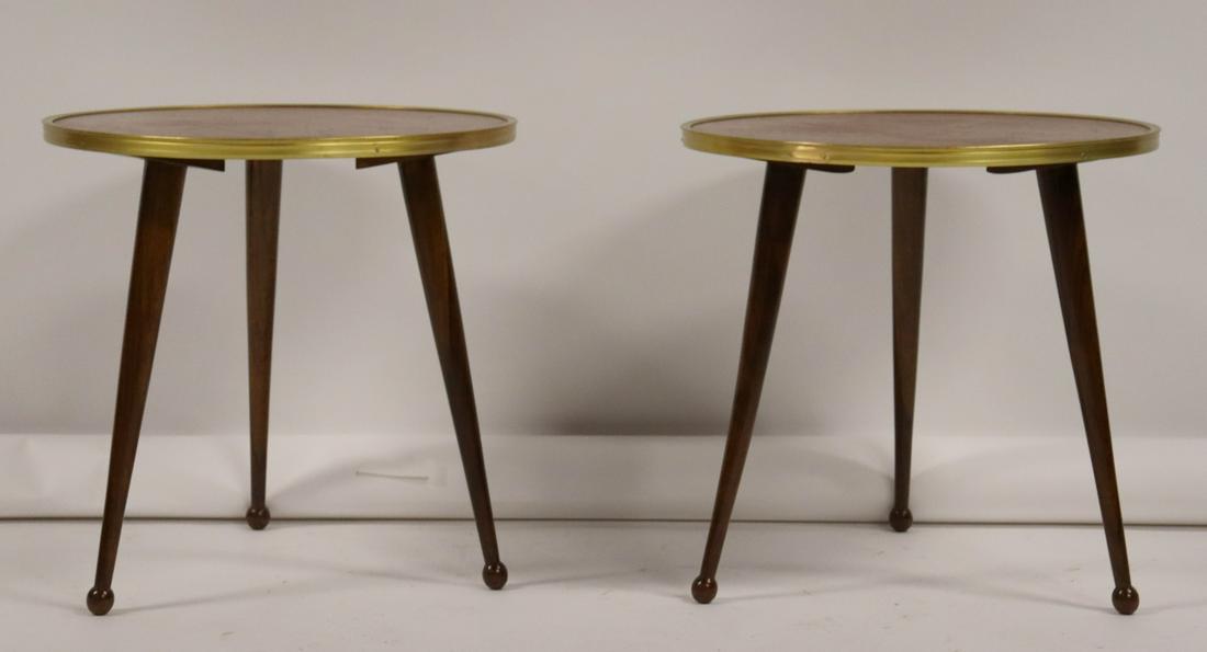 A Pair Of Brass Trim Side Tables. (1 of 5)
