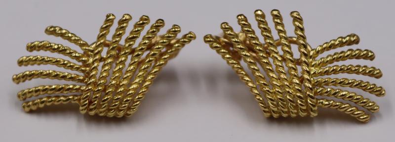 JEWELRY. Pr of Schlumberger for Tiffany 18kt Gold (1 of 9)