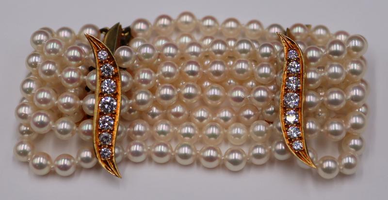 JEWELRY. Beautiful 18kt Gold, Diamond and Pearl (1 of 9)