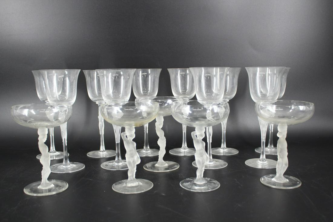 10 Lalique France and 5 Unsigned Glasses (1 of 8)