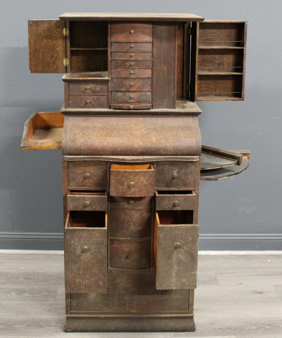 Antique Multi Functional Oak Dental Cabinet. (1 of 7)