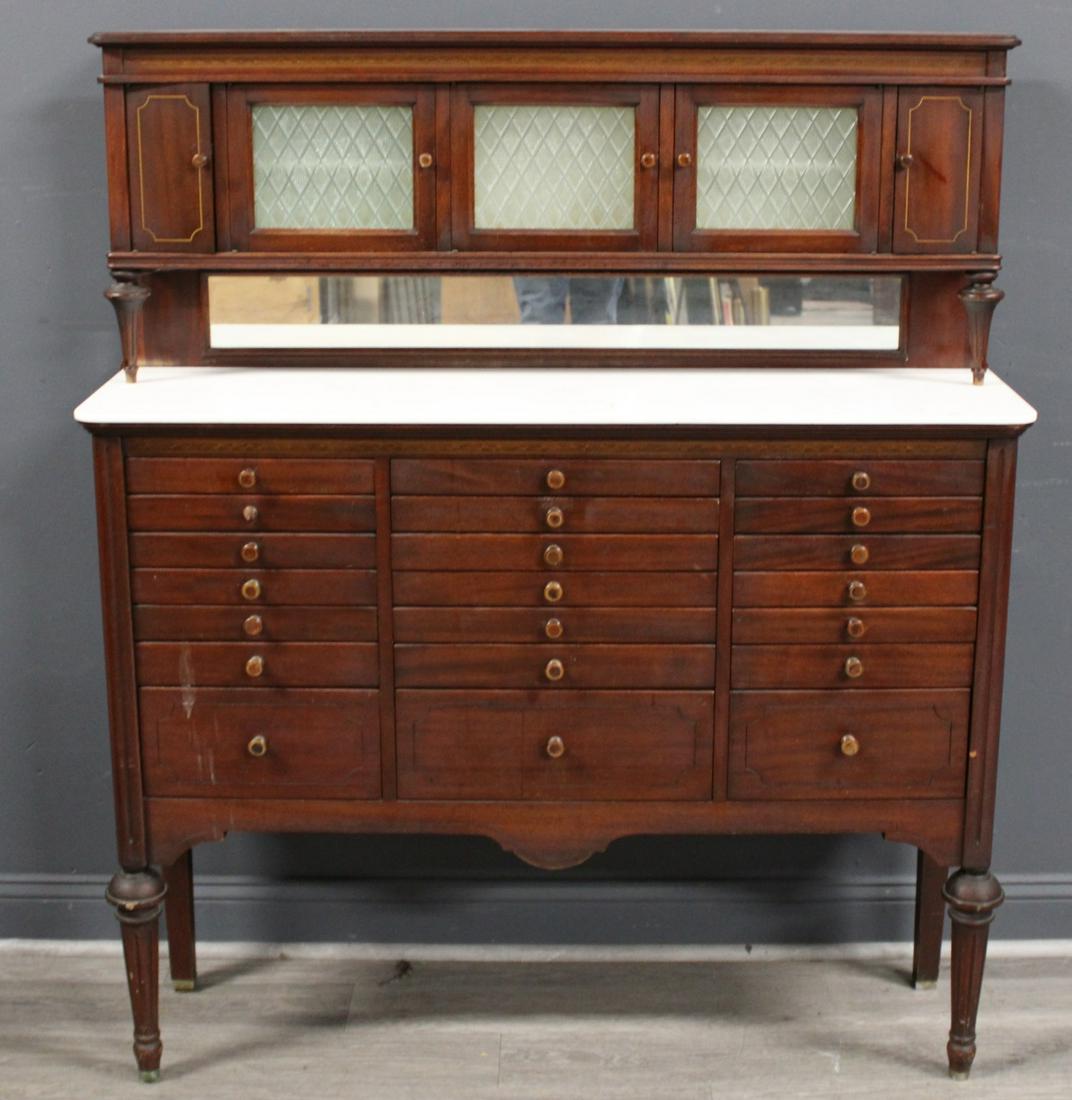 Antique Mahogany Step Back Dental Cabinet. (1 of 8)