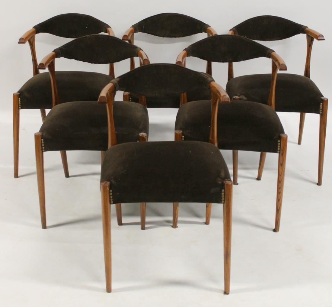 Midcentury Set Of 6 Cow Horn Back Chairs. (1 of 7)