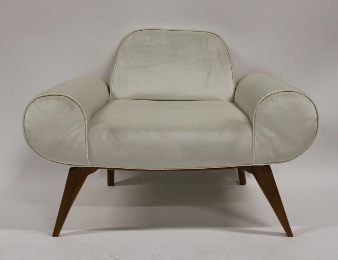 Midcentury Style Upholstered Scroll Arm Club Chair (1 of 5)