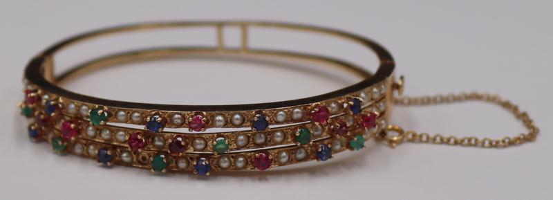 JEWELRY. Signed 14kt Gold, Colored Gem and Pearl (1 of 9)