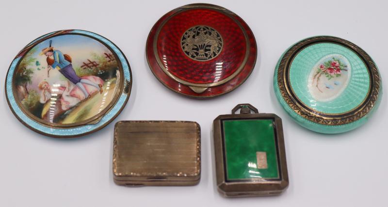 SILVER. (5) Enamel Decorated Silver Objects d'Art. (1 of 16)
