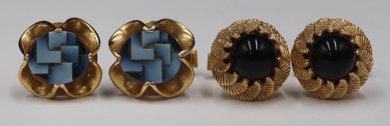JEWELRY. (2) Pairs of 14kt Gold Cufflinks. (1 of 10)
