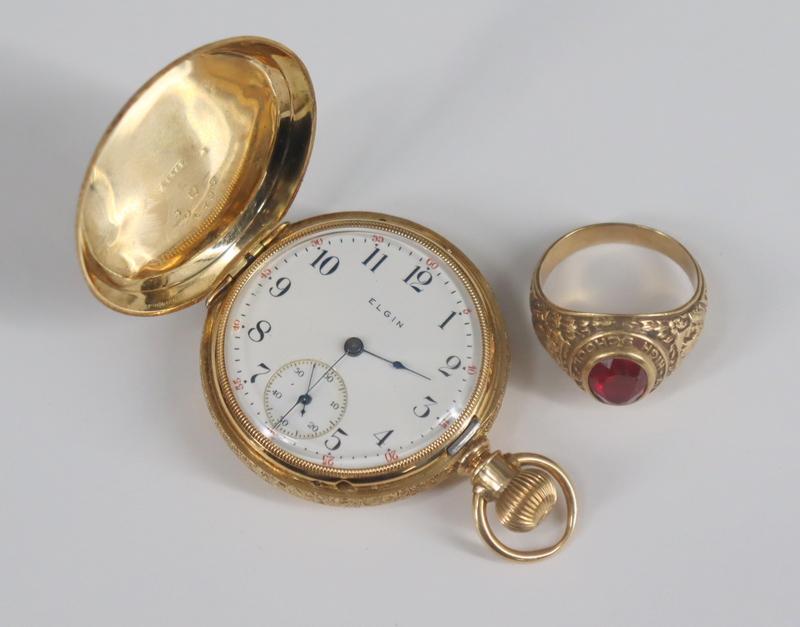 JEWELRY. Antique Lady's Elgin 14kt Gold Pocket (1 of 14)