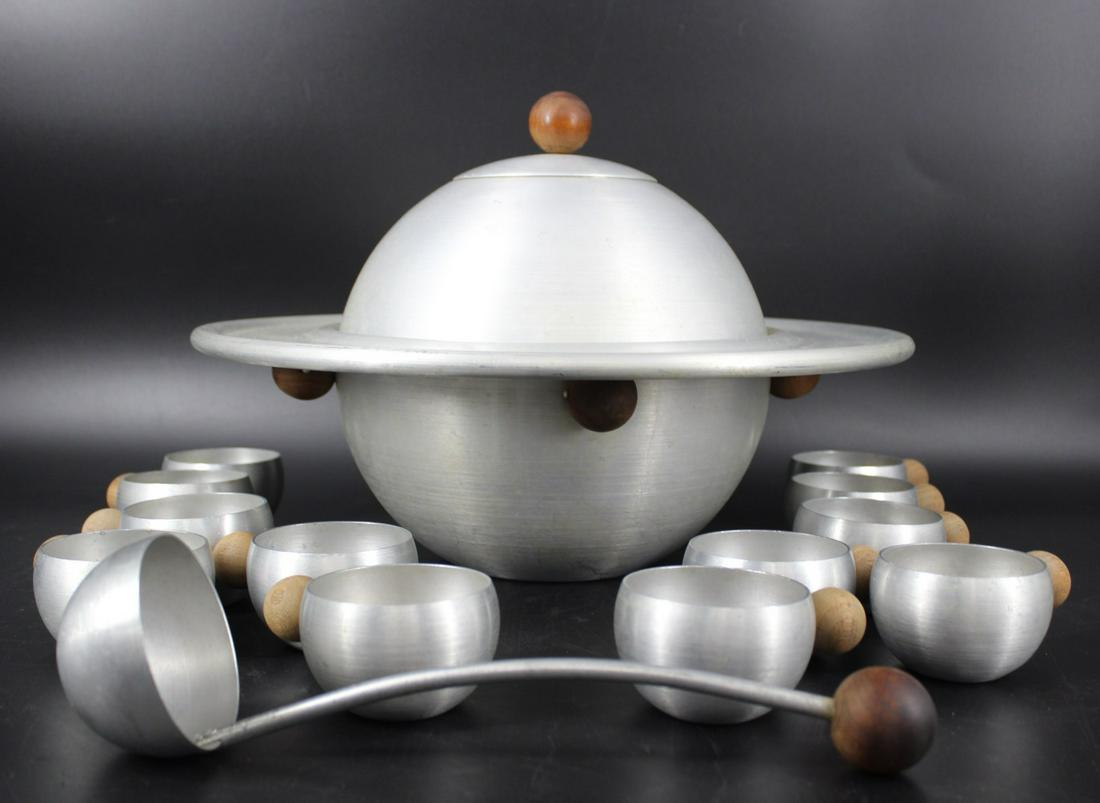 Russel Wright "Saturn" Punch Set  Aluminum (1 of 8)