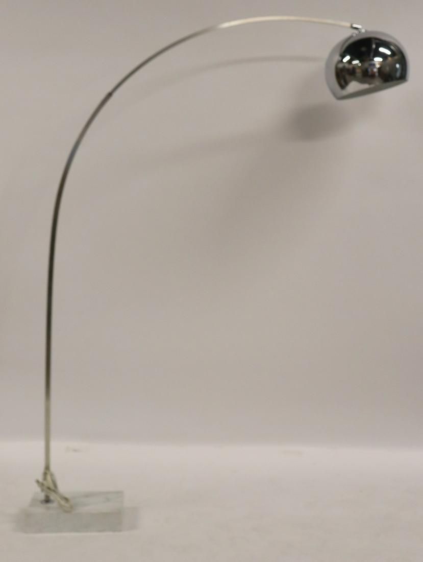 Midcentury Chrome & Marble Arc Floor Lamp. (1 of 8)