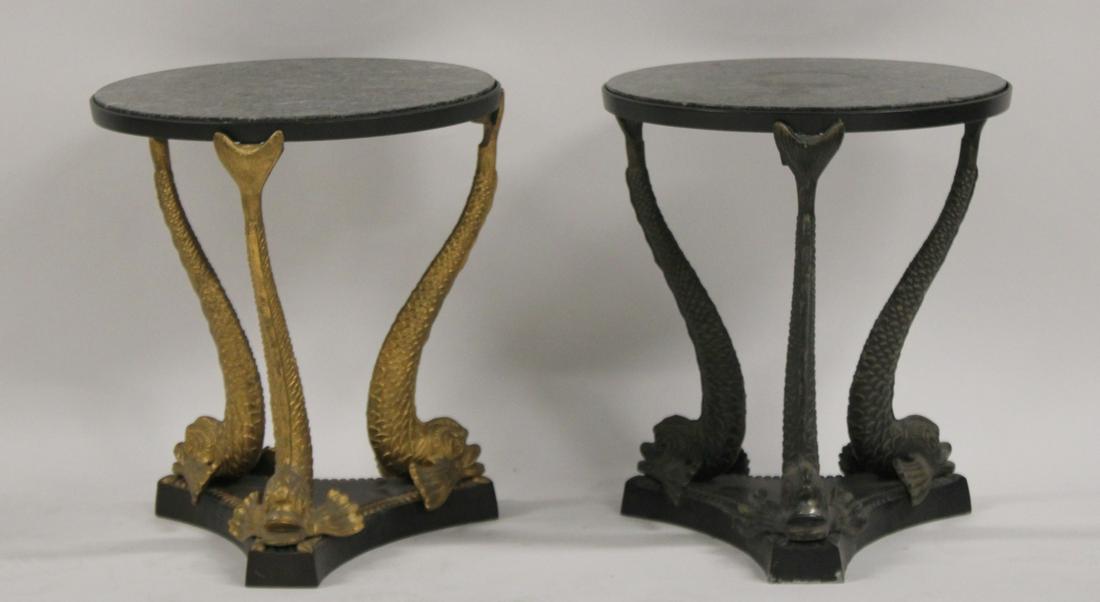 A Vintage & Quality Pair Of Dolphin Form Marbletop (1 of 7)