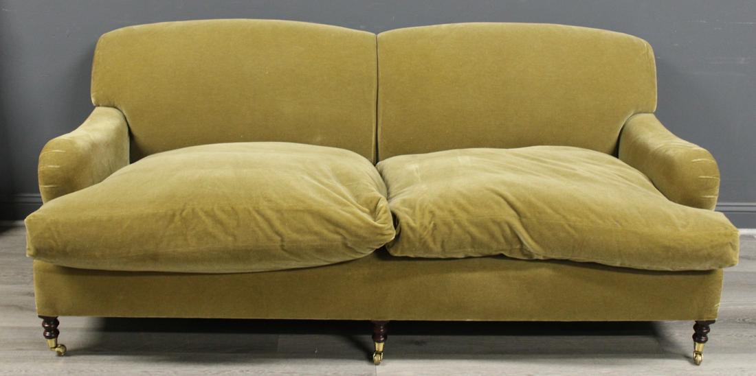 George Smith Signed Mohair Upholstered Sofa. (1 of 8)