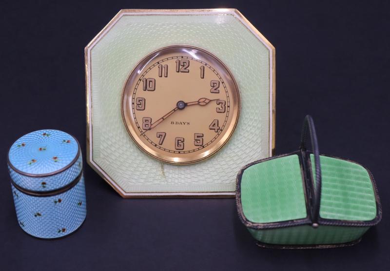 SILVER. (3) Guilloche Enamel and Silver Objects. (1 of 12)