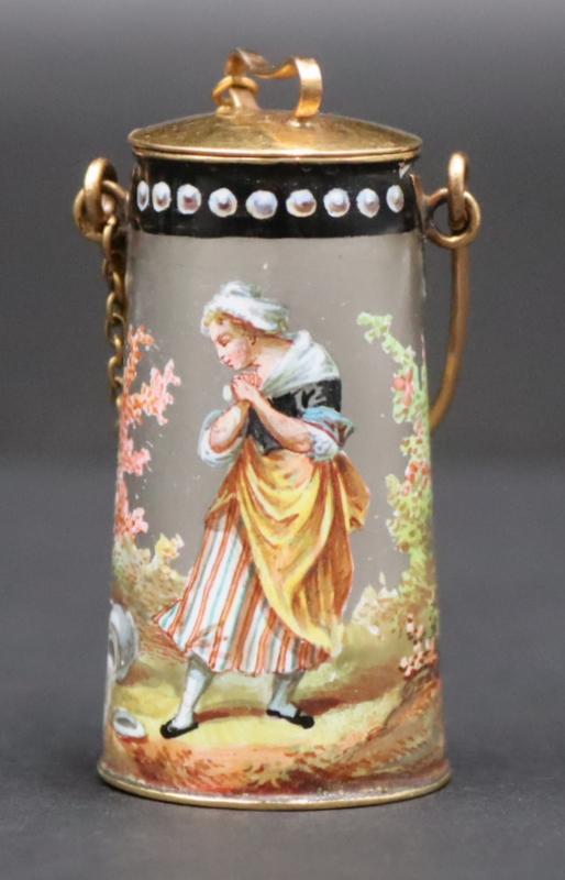 GOLD. Continental 14kt Gold and Enamel Lidded (1 of 10)