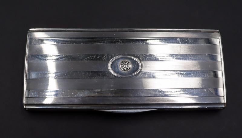 SILVER. Imperial Russian .916 Silver Cigar Case. (1 of 10)
