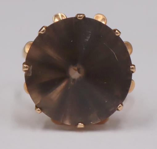 JEWELRY. 14kt Gold and Smoky Quartz Dinner Ring. (1 of 7)