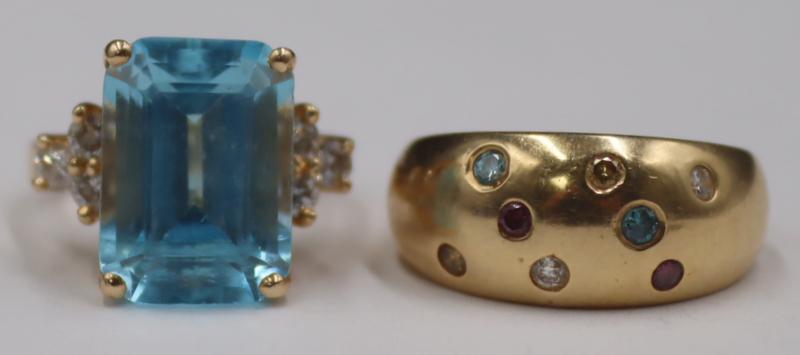 JEWELRY. 14kt Gold, Colored Gem and Diamond Rings. (1 of 11)