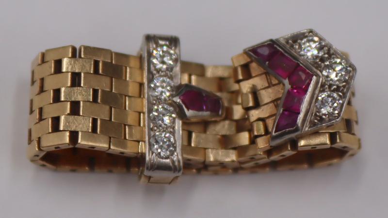 JEWELRY. 14kt Gold, Diamond, and Ruby Ring. (1 of 11)