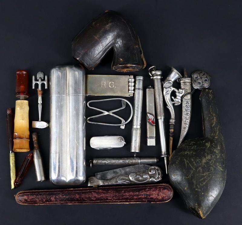 SILVER. Grouping of Silver Men's Accessories. (1 of 17)