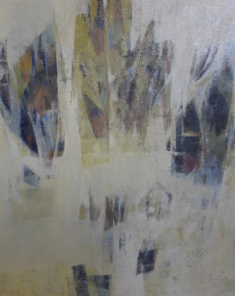 CHAPMAN, John Louis. "Opus XI" Large Oil on Canvas: Unsigned, with label verso. From a Greenwich, CT home. Dimensions: 42.5" high x 34" wide.