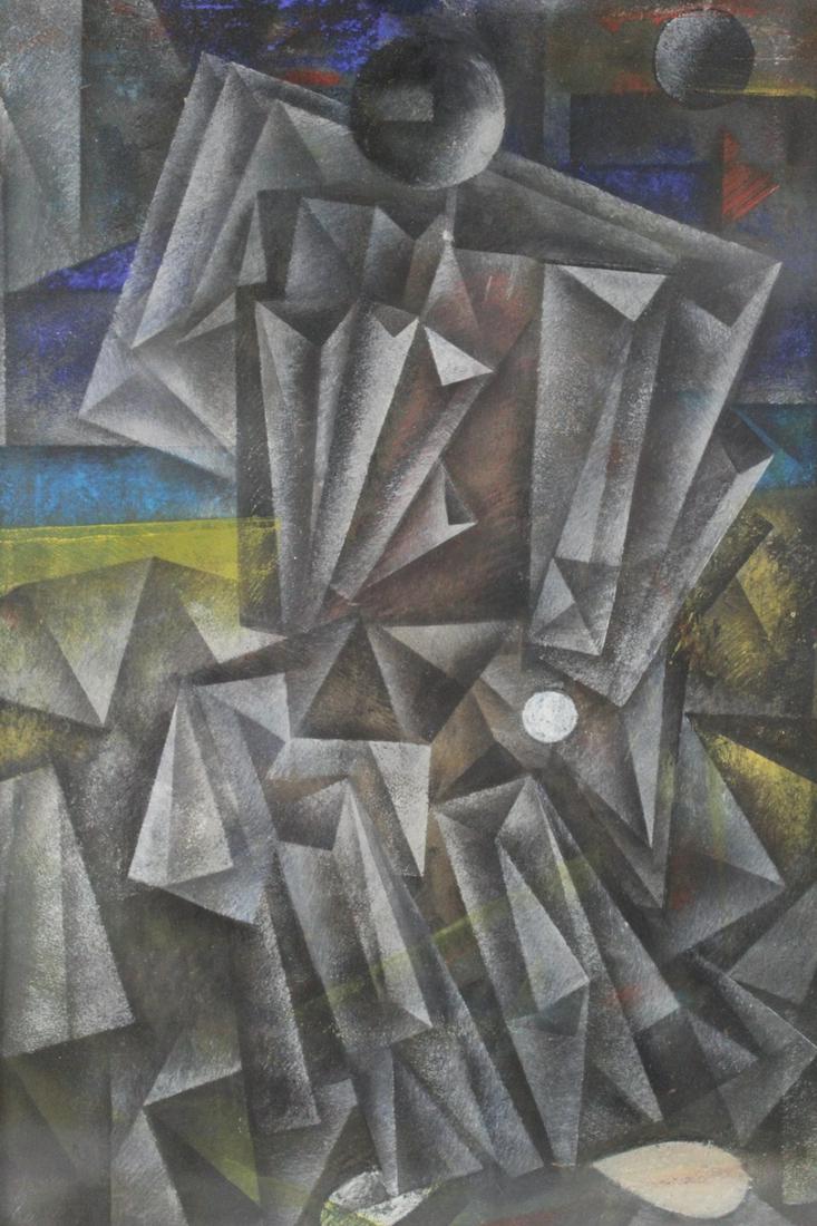 CUBIST COMPOSITION. PASTEL ON PAPER. (1 of 3)