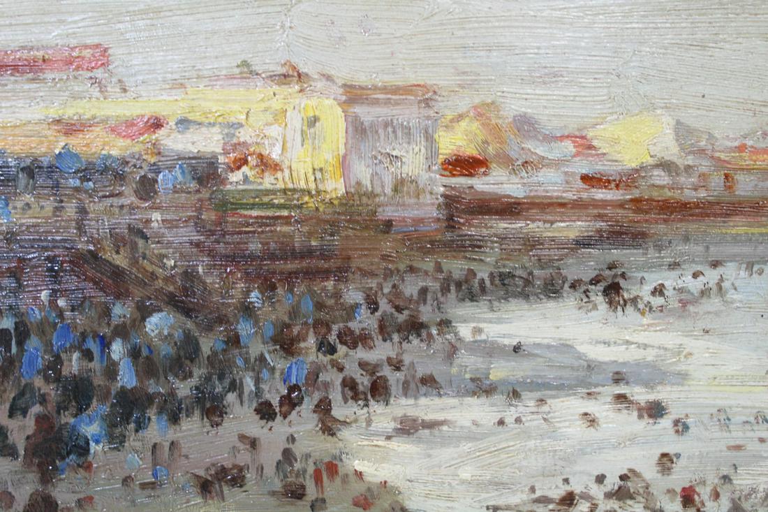 OIL ON BOARD. IMPRESSIONIST BEACH SCENE. (1 of 5)