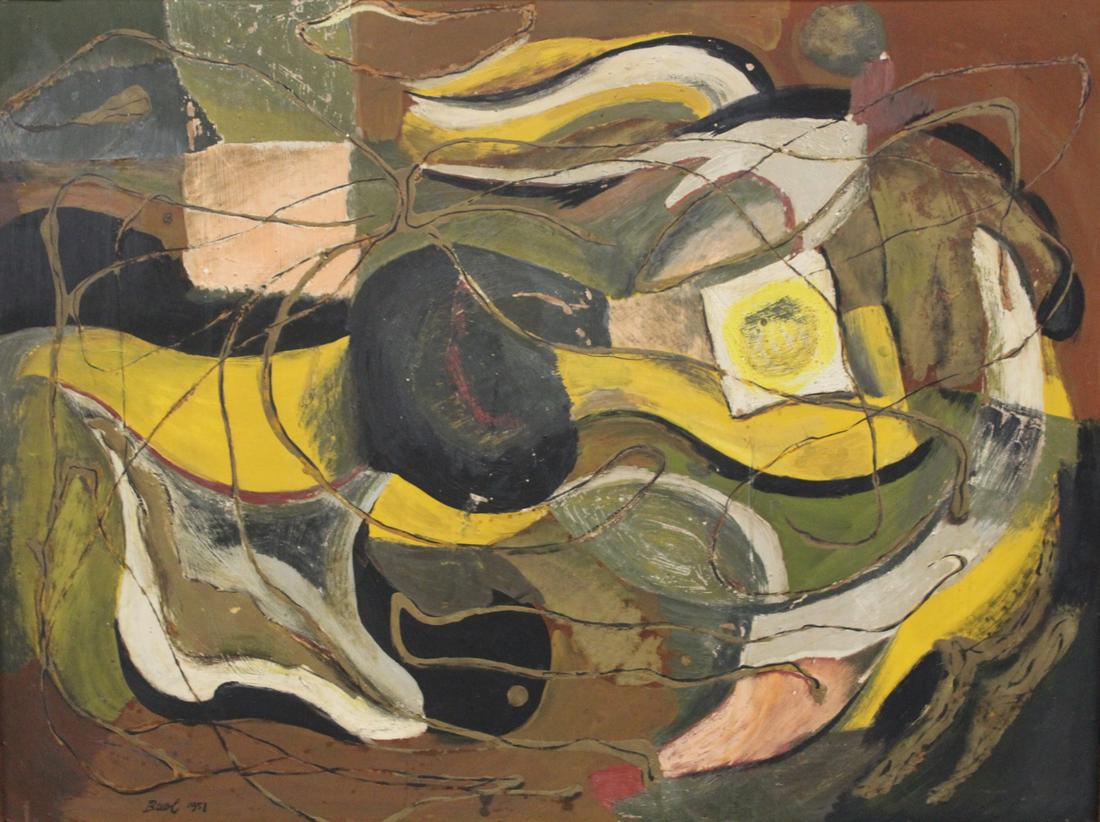 BUOL? ABSTRACT COMPOSITION. OIL ON BOARD. (1 of 4)