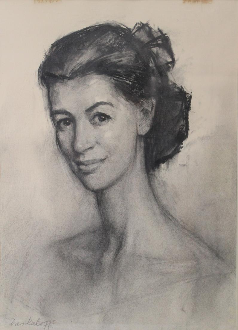 DASKALOFF SIGNED PORTRAIT OF WOMAN. (1 of 4)