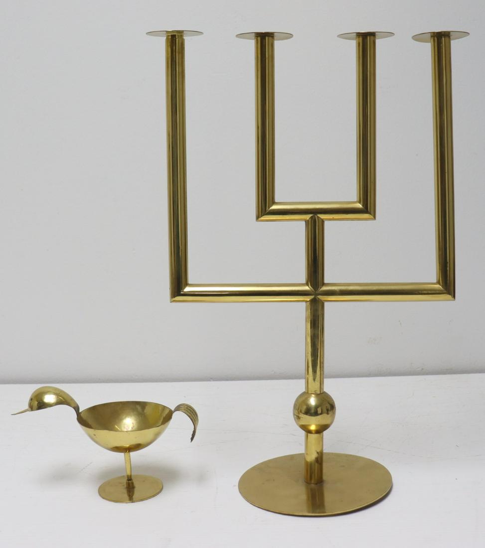 HAGENAUER Bird Bowl & 4 Arm Candelabra. (1 of 9)