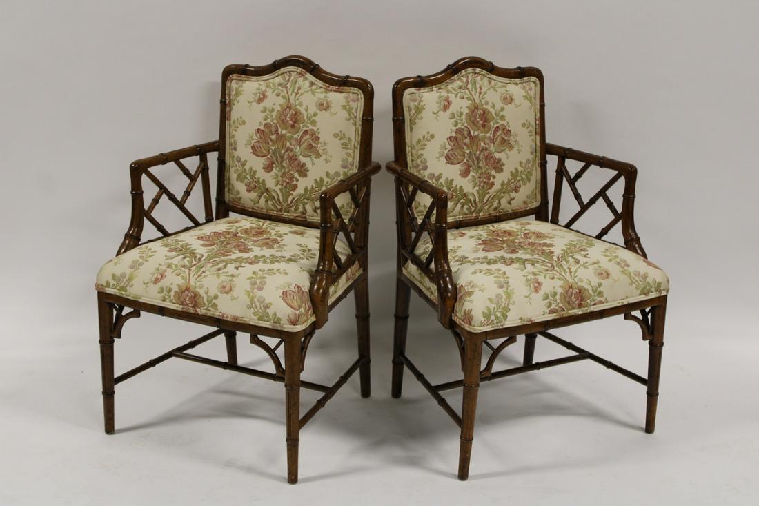 A Vintage Pair Of Bamboo Form Arm Chairs. (1 of 7)