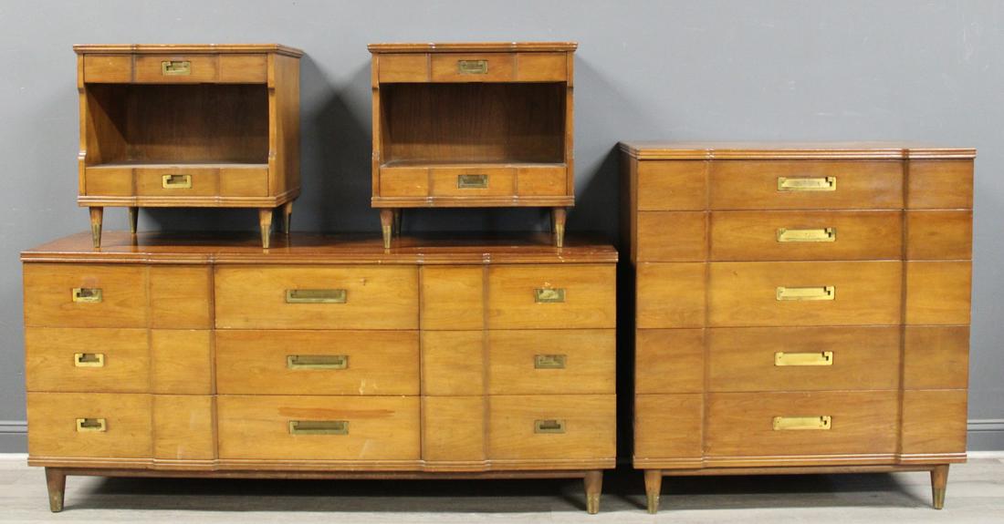 Midcentury Widdicomb Campaign Style Bedroom Set. (1 of 20)