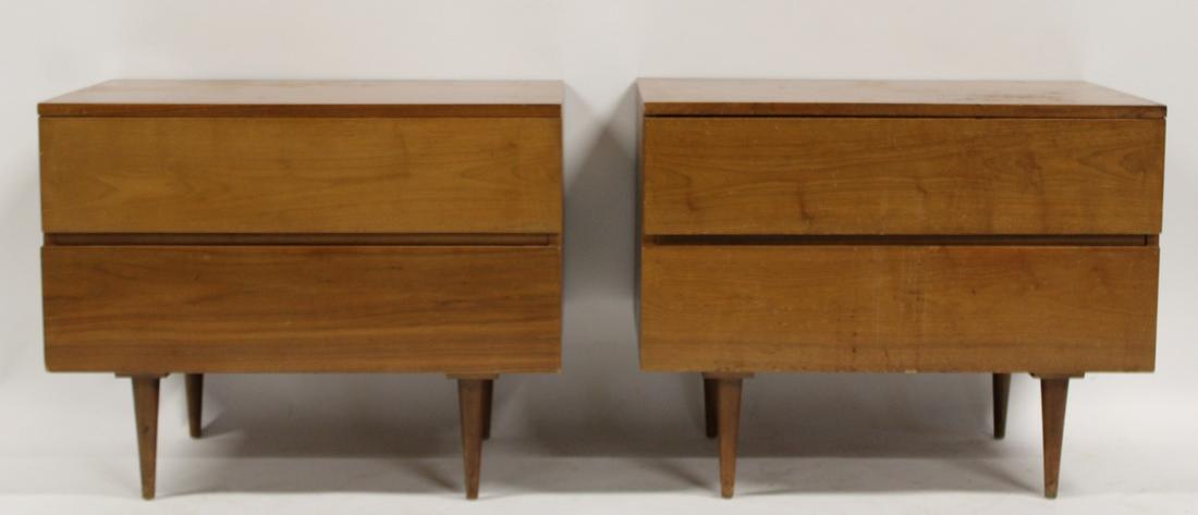 Midcentury Pair Of Blonde Wood Night Stands. (1 of 11)