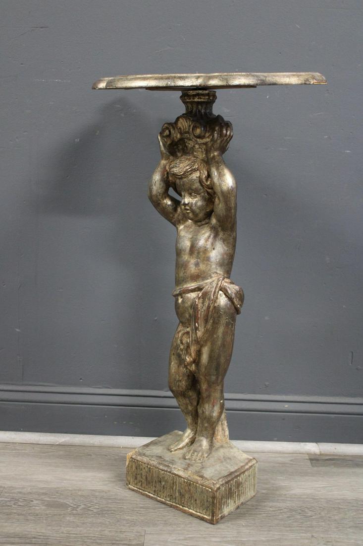 Vintage Carved Wood Silvergilt Console & Mirror. (1 of 12)