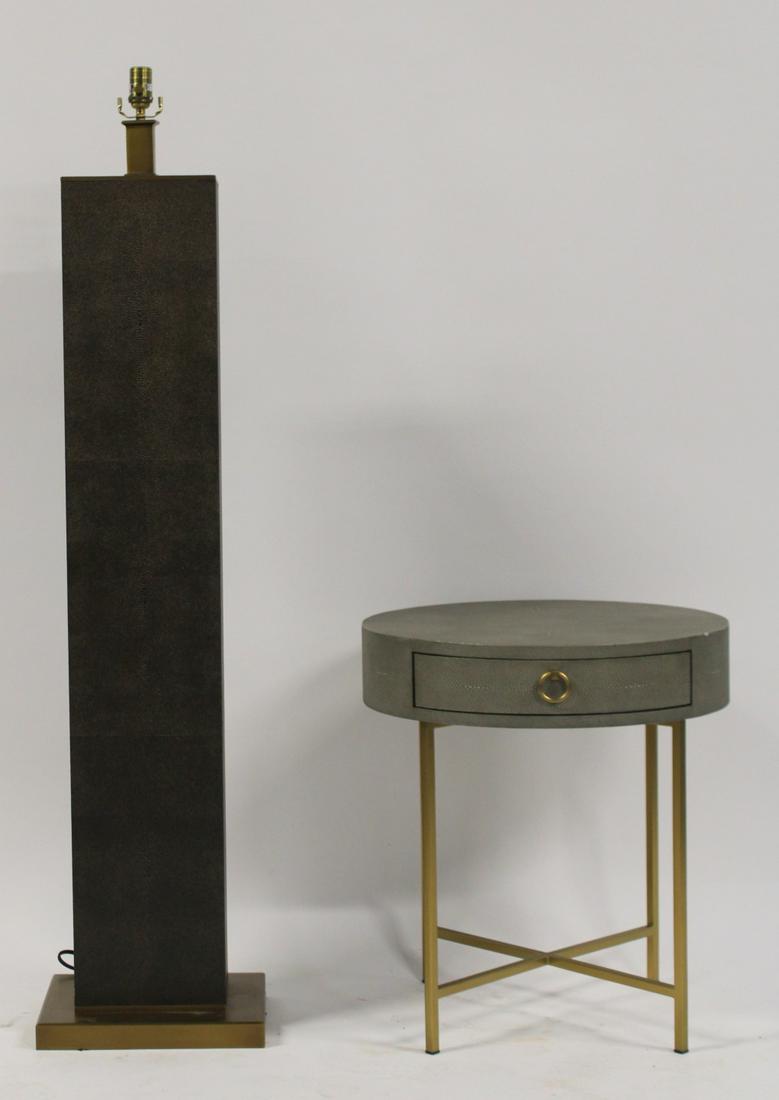 Restoration Hardware Shagreen Lamp & Table. (1 of 9)