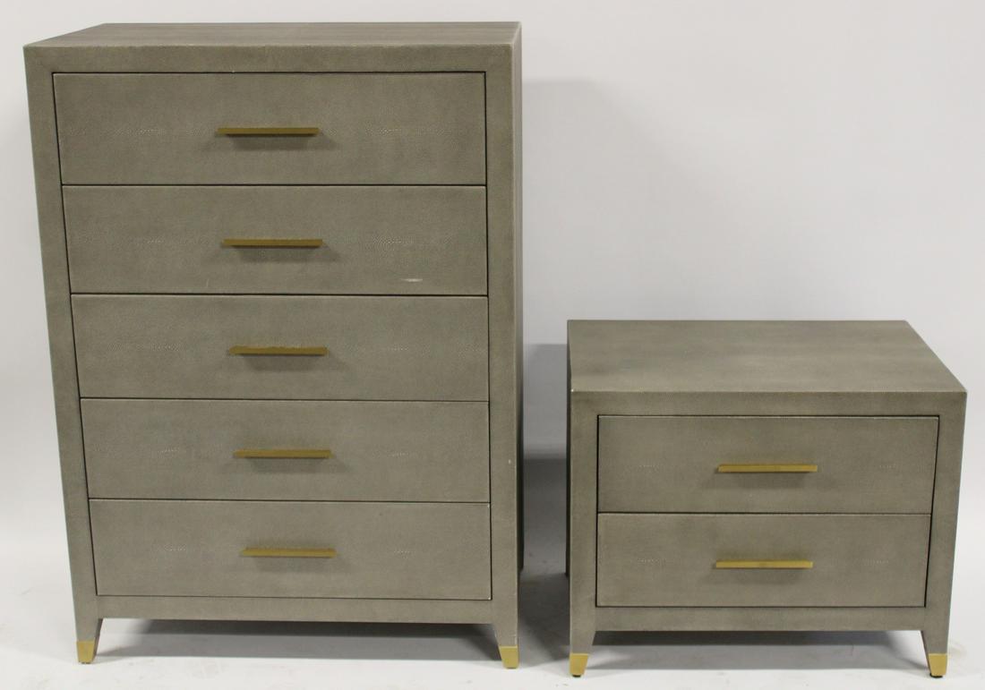 Restoration Hardware Shagreen Night Stands