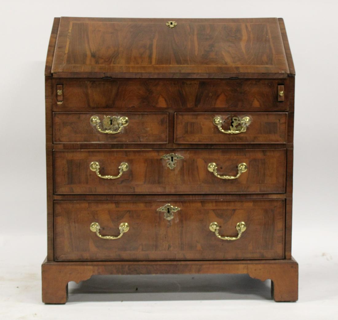 Antique Inlaid Walnut Slant Front Desk. (1 of 10)